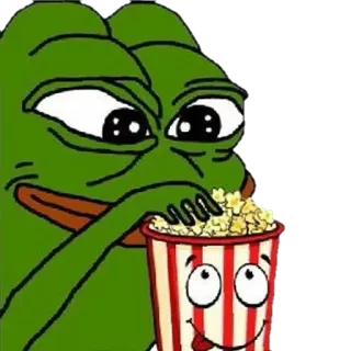 😐 Pepe the Frog Pepe, o Sapo, Sapo, Meme, Pipoca, Meme da internet whatsapp sticker
