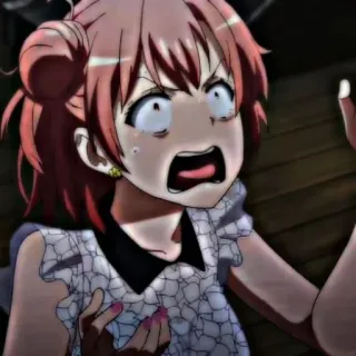 🖇 anime, geschokt, meisje, uitdrukking, bang, personage, illustratie telegram sticker