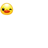 😉 Emoji, Canard, Clin d'oeil, Jaune, Mignon telegram sticker