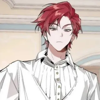🗑 anime, cartoon, red hair, man telegram sticker