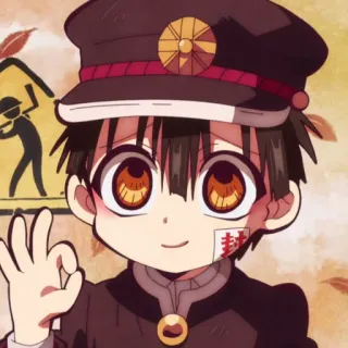 ☁️ Hanako-kun Toilet-bound Hanako-kun anime, cartoon, hanako-kun, ok gesture, cute, school uniform, japanese anime telegram sticker