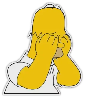 🙈 Homer Simpson The Simpsons Homer Simpson, The Simpsons, cartoon, cry, sad, upset, yellow, character telegram sticker
