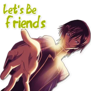 ❤ Lelouch Lamperouge Code Geass Let's Be Friends anime, character, lelouch, code geass, friendship telegram sticker