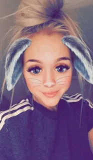 ☁️ Selfie, Tai thỏ, Bộ lọc, Phụ nữ, Khuôn mặt, Cô gái telegram sticker
