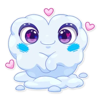 💖 nube, lindo, kawaii, corazones, dibujos animados, emoji telegram sticker
