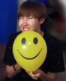 🙂 sorriso, balão, amarelo, feliz, rosto, pessoa whatsapp sticker