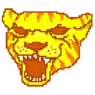 🐯 tigre, pixel, animal, felino, mamífero, gato whatsapp sticker