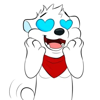 😖 Bär, Cartoon, süß, Herzaugen, Tier, Eisbär whatsapp sticker