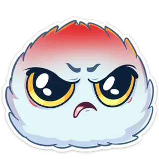 😡 enfadado, dibujos animados, esponjoso, personaje, ojos, expresión, mono telegram sticker