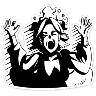 😱 teriakan, horor, stres, kejutan, panik whatsapp sticker