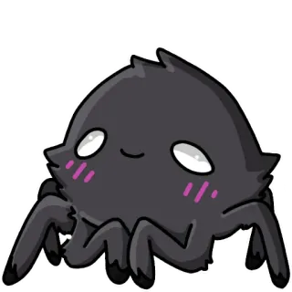 ☺️ ragno, carino, cartone animato, animale, aracnide, kawaii telegram sticker