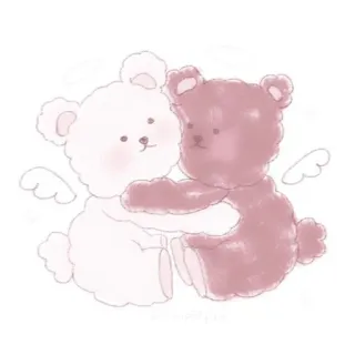 🧁 곰, 포옹, 귀여운, 일러스트, 만화, 우정, 사랑 telegram sticker