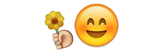 😄 Emoji, Flor, Mano, Sonrisa telegram sticker
