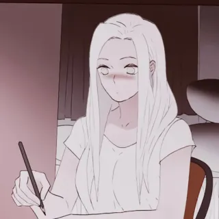 🐚 Anime, Disegno, Donna, Schizzo, Artista, Matita telegram sticker