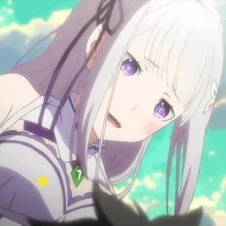 🤍 Emilia Re:Zero Anime, Ragazza, Carino, Fantasy, Magia telegram sticker