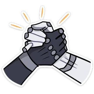 🤝 Handdruk, Overeenkomst, Robothanden, Eenheid, Samenwerking, Partnerschap telegram sticker