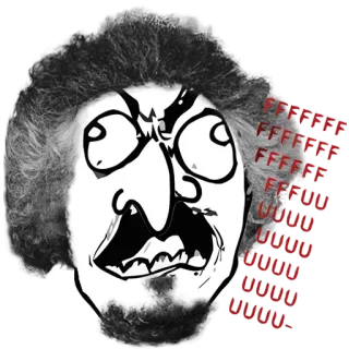 😤 FFFFFFFFUUUUUUUU rage comic, meme, rage face, internet meme, angry, frustration telegram sticker