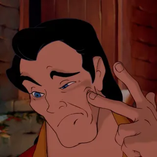 🥀 Gaston Beauty and the Beast cartoon, disney, gaston, beauty and the beast, villain, animated telegram sticker