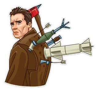 😕 gewalt, waffe, pfeil, rakete, mann, sticker telegram sticker