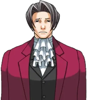 😔 Miles Edgeworth Ace Attorney Anime, Avvocato, Serio, Miles Edgeworth, Ace Attorney telegram sticker