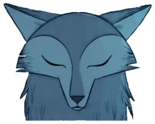 💤 สัตว์, สุนัขจิ้งจอก, สีน้ำเงิน, สติกเกอร์, การ์ตูน, ภาพประกอบ telegram sticker