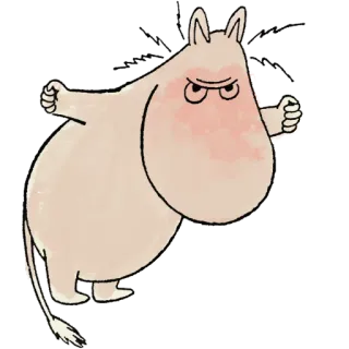 😡 Moomin moomin, dibujos animados, enfadado, personaje telegram sticker