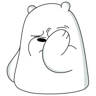😣 Ice Bear We Bare Bears Urso Polar, We Bare Bears, triste, desenho animado, urso, chorando, animação telegram sticker