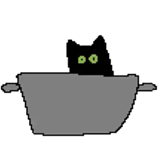 🥘 cat, pot, cute, animal, kitten, pet telegram sticker