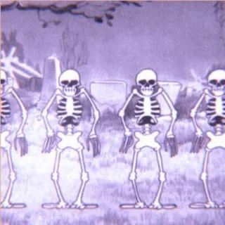 🦴 骸骨, ダンス, ハロウィーン, 怖い, 漫画 telegram sticker