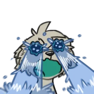 👽 crying, tears, sad, cartoon, animal, furry, emotion whatsapp sticker
