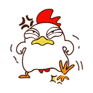 😤 Huhn, wütend, Cartoon, Tier, Vogel, Geflügel telegram sticker