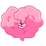 ❤️ brain, pink, cartoon, anatomy telegram sticker