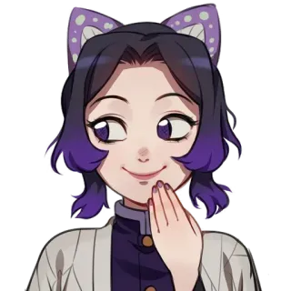 🦋 Shinobu Kocho Demon Slayer アニメ, 紫, 女の子, 蝶, 鬼滅の刃 whatsapp sticker