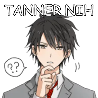 🛎 TANNER NIH anime, adesivo, pergunta, mangá, pensando, menino telegram sticker