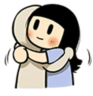 💕 abraço, fofo, desenho animado, amizade, afeição, emoticon telegram sticker