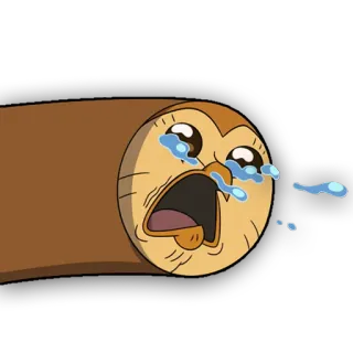 😭 울음, 슬픔, 감정적인, 만화, 올빼미 telegram sticker