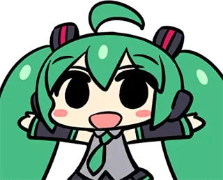 🤗 Hatsune Miku Аниме, Вокалоид, Милый, Чиби, Hatsune Miku telegram sticker