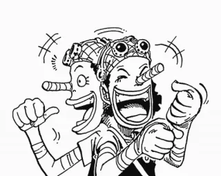 😄 Usopp One Piece Usopp, One Piece, Anime, Manga, Cartoon, Charakter, Fröhlich telegram sticker