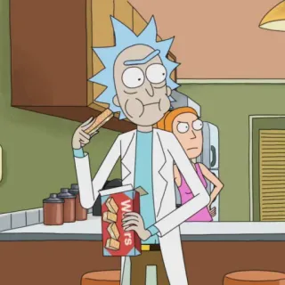 🛸 Rick Sanchez Rick and Morty wafers Rick and Morty, Cartoon, Waffel, Rick Sanchez, Erwachsenenanimation, Science Fiction telegram sticker