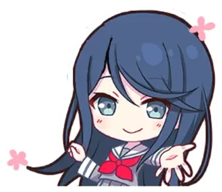 🎤 Anime, Chibi, Mädchen, Süß, Blume, Cartoon telegram sticker