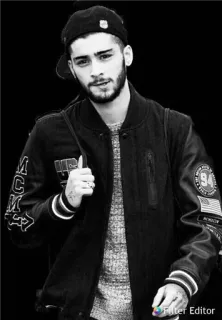 😏 Zayn Malik singer, celebrity, portrait, black and white telegram sticker