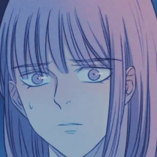 ✖ Anime, Ragazza, Triste, Donna, Illustrazione, Ritratto telegram sticker
