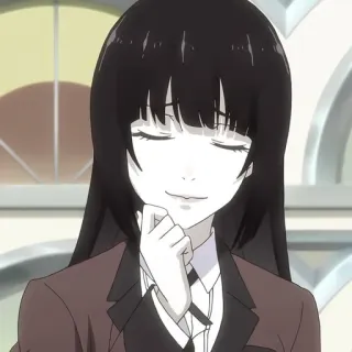 🃏 Yumeko Jabami Kakegurui 动漫, 漫画, 狂赌之渊, 蛇喰梦子, 赌博, 制服 telegram sticker