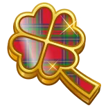 ๐ clover, shamrock, plaid, tartan, gold, luck, st patricks day, symbol whatsapp sticker
