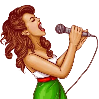 🎤 chanteur, microphone, femme, musique, performance, artiste telegram sticker