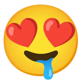 🤤 Biểu tượng cảm xúc, Tình yêu, Mắt trái tim, Chảy dãi, Tình cảm, Lãng mạn telegram sticker