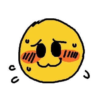😳 emoji, tersipu, kuning, kartun, wajah, imut, ekspresi telegram sticker