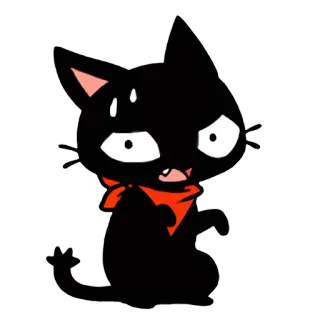 😰 แมว, การ์ตูน, แมวดำ, สัตว์, น่ารัก, น่ารัก telegram sticker