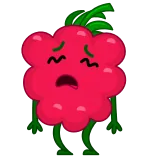 😭 framboesa, fruta, triste, desenho animado, comida telegram sticker