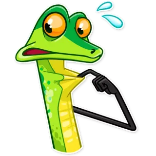 😧 cobra, suando, desenho animado, ansioso, exaustivo telegram sticker